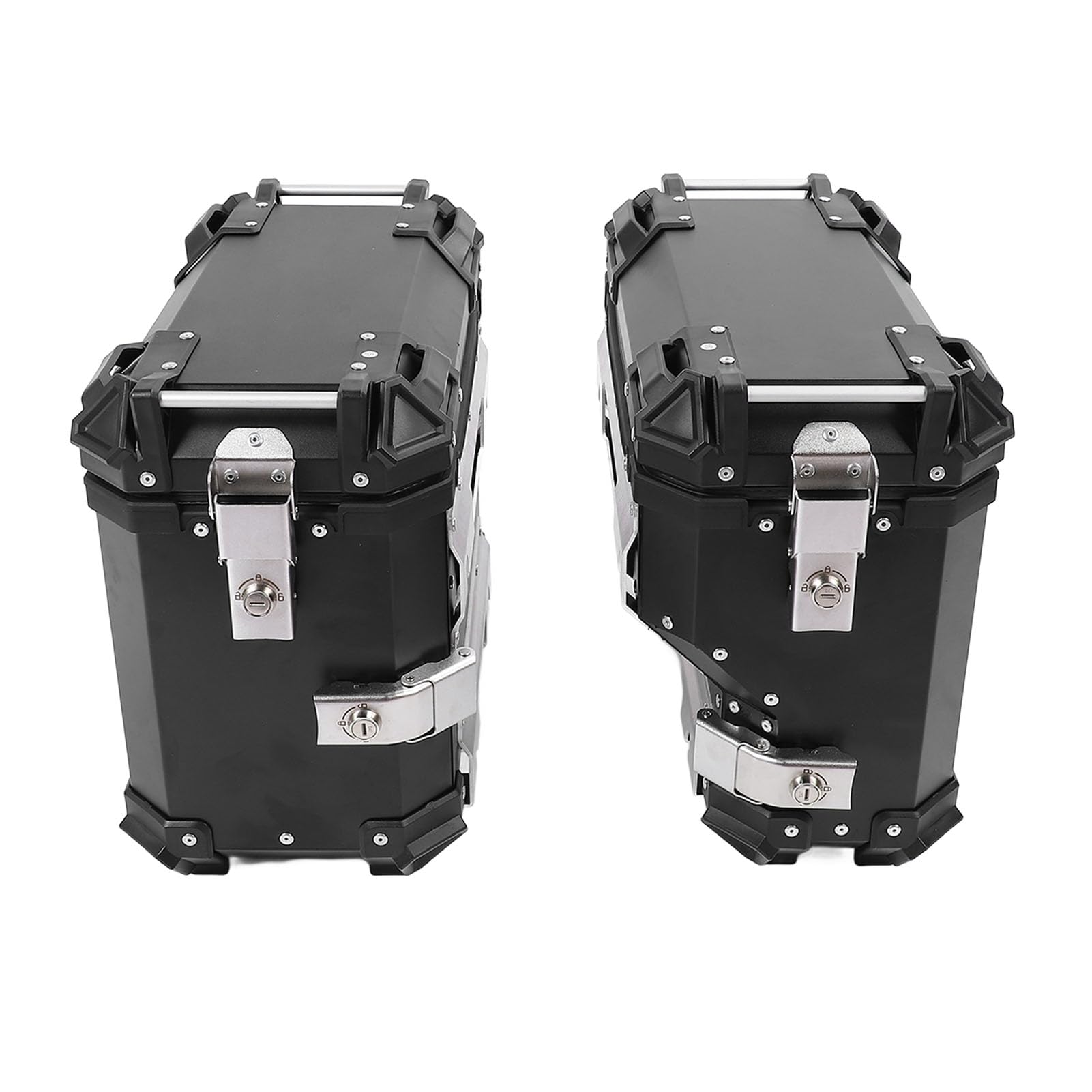 Akozon Akozon 38L Wodoodporne Aluminiowe Motocyklowe obudowę z blokadą i Szybkim Zwolnieniem - Universal Left Pight Torage dla Kasku i Bagażu (BLACK)