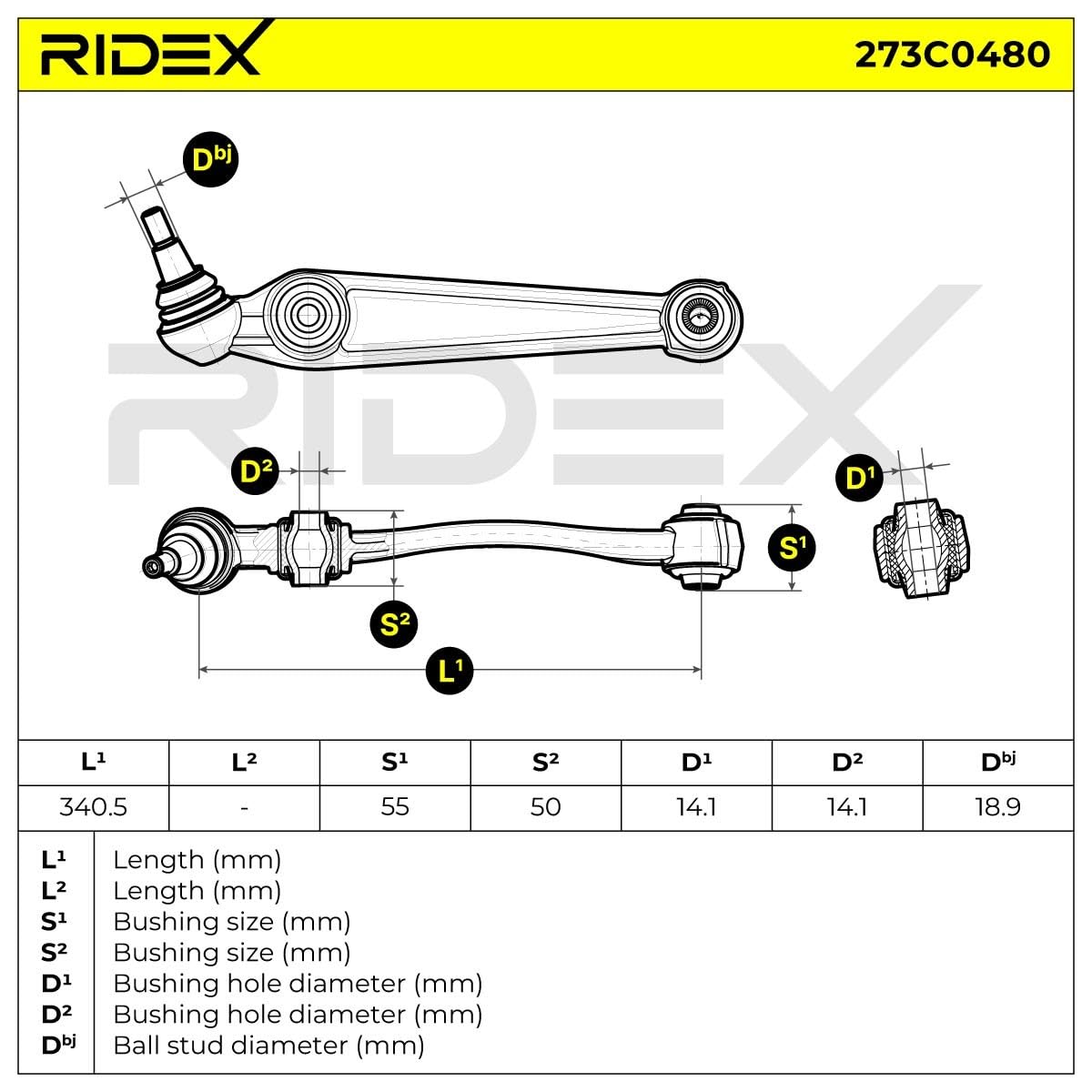RIDEX 273C0480 Barra oscilante de suspensión de ruedas Izquierda Delantero con tuerca Compatible con BMW X5 E70