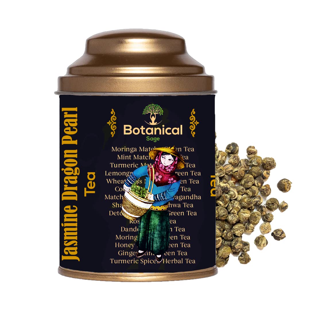 Botanical Sage- Jasmine Dragon Pearl Tea 50g | Jasmine Pearl Green Tea | Selected | Luxury tea