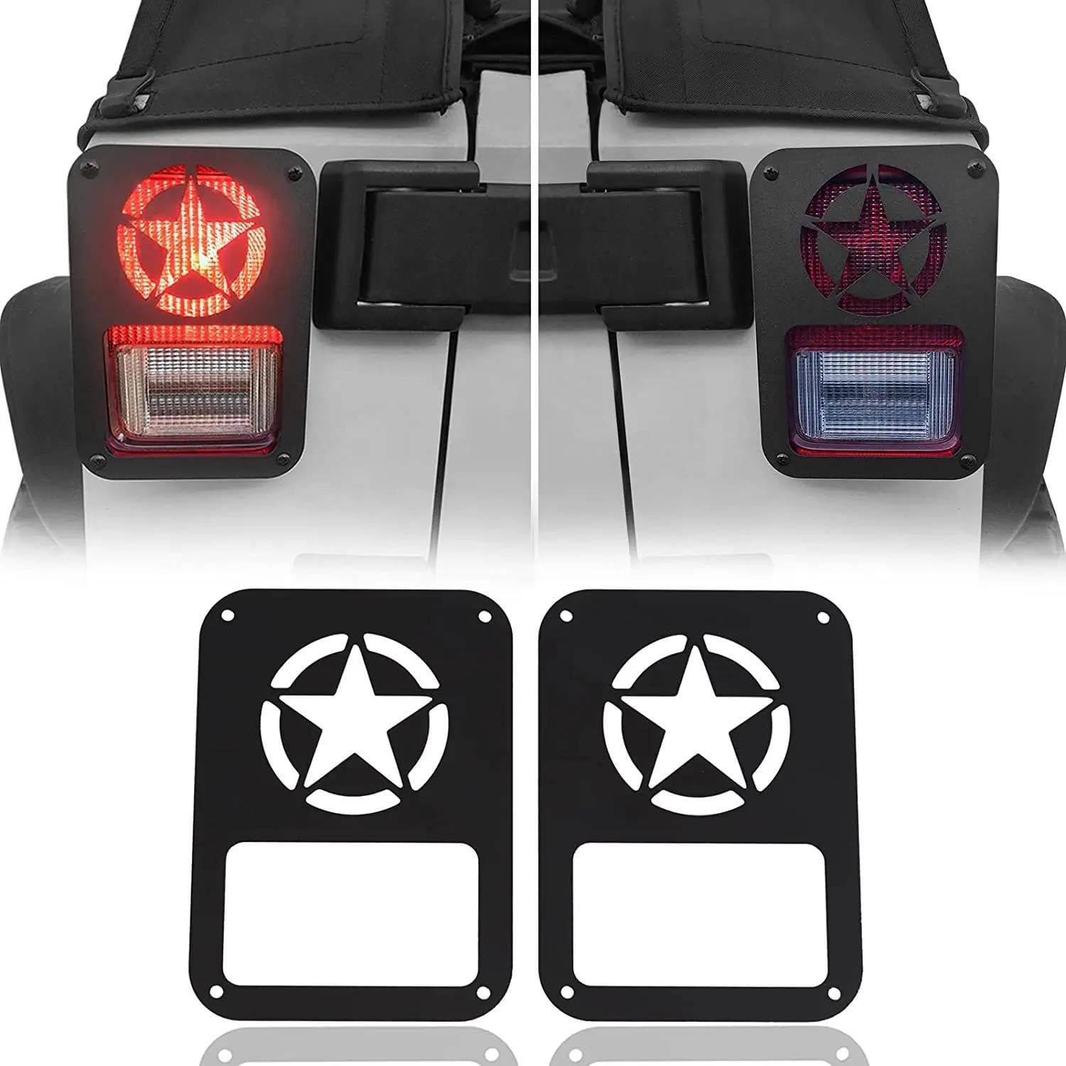 Modanature fari posteriori Per Jeep Per Wrangler JK 2007-2018 Per Per Unlimited Coprifari Cappe per lampade per auto(A)