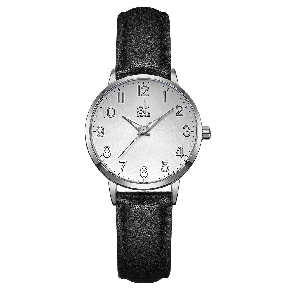 sk SHENGKEWomen Watches Leather Band Quartz Watches Girls Ladies Wristwatch Relogio Feminino (9005-BK)