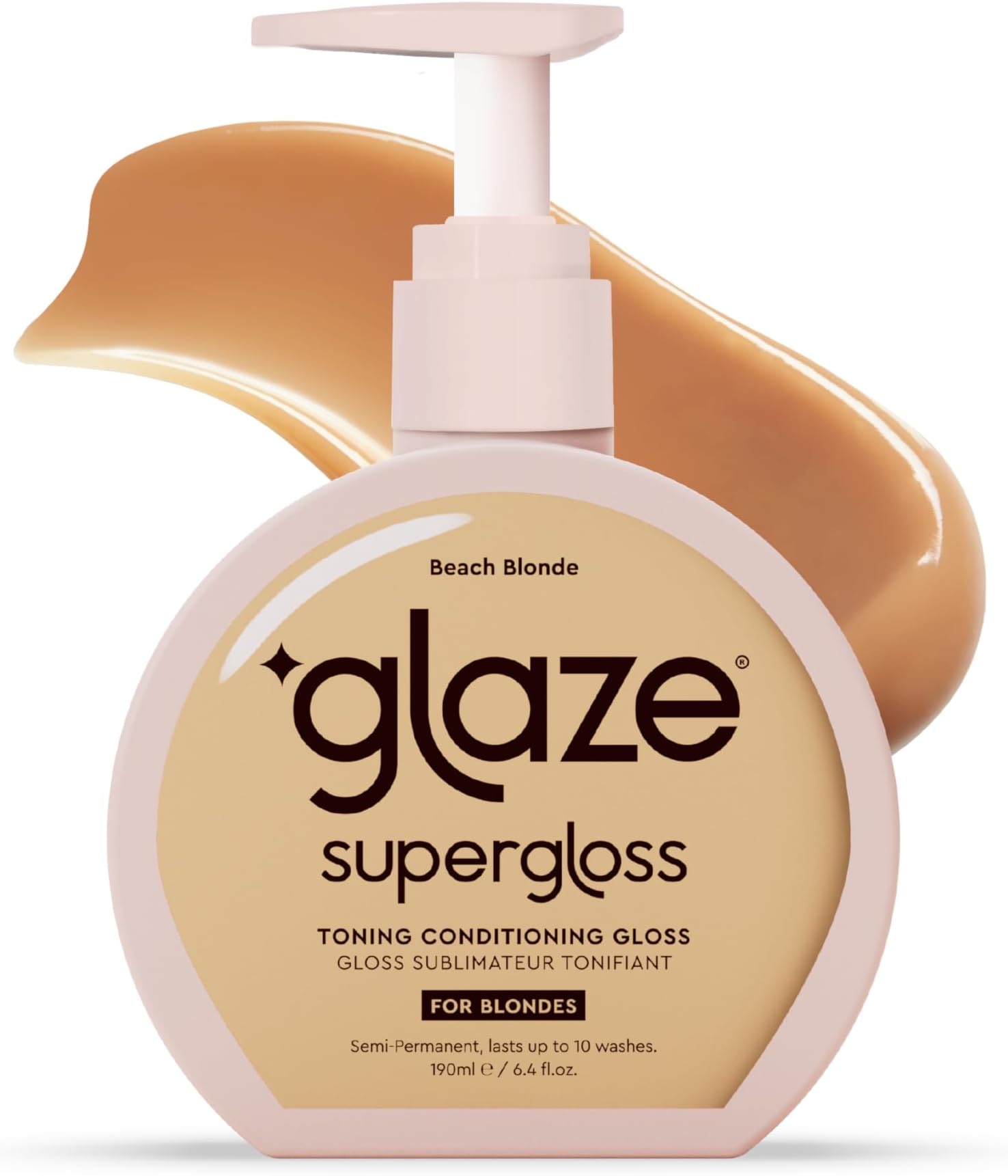 Glaze Supergloss Color Conditioning Gloss – Hydrating Semi-Permanent Color Hair Gloss & Shine Boost – Color Depositing Mask - Vegan, Cruelty-Free – 190ml - Beach Blonde - Golden Blonde