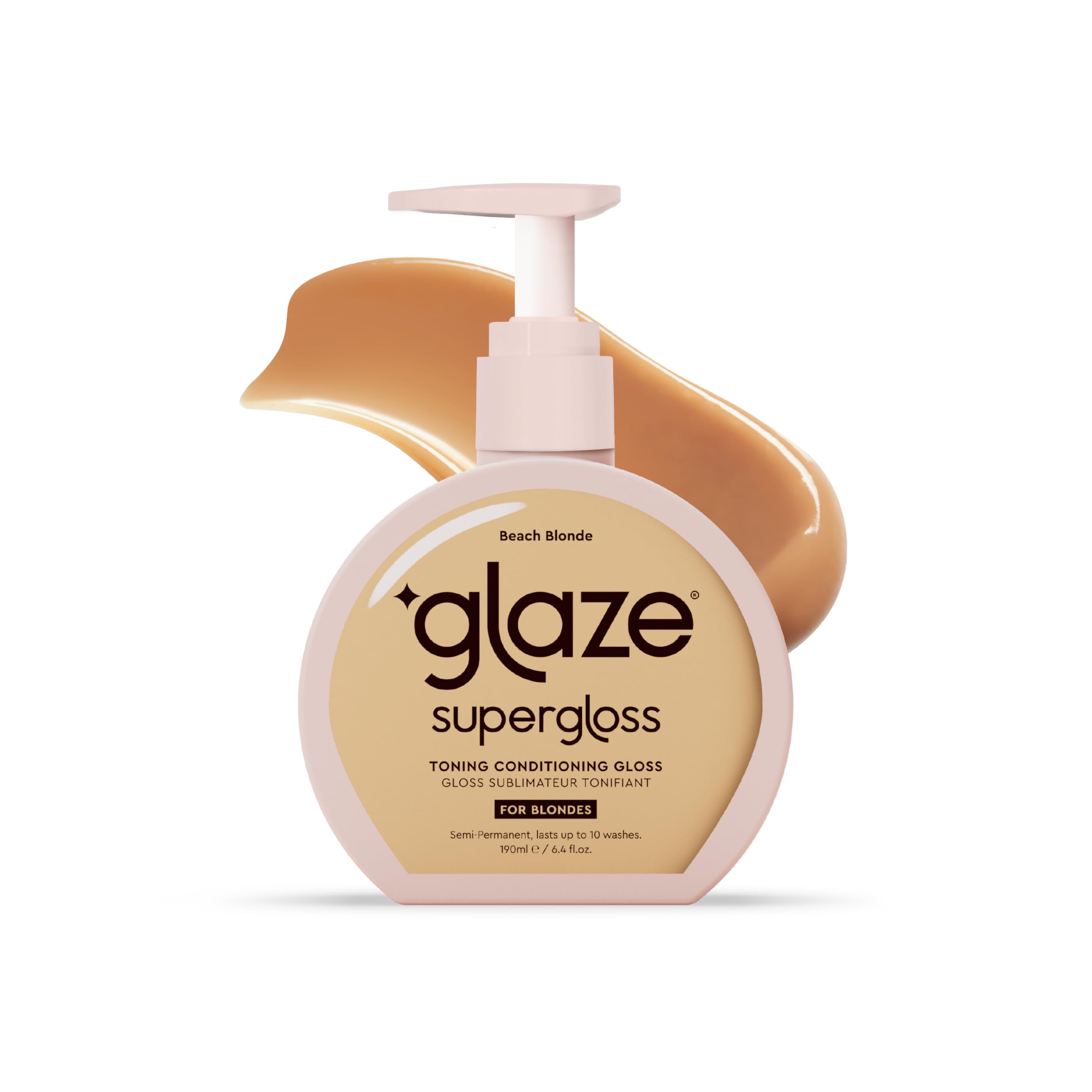 Glaze Supergloss Color Conditioning Gloss – Hydrating Semi-Permanent Color Hair Gloss & Shine Boost – Color Depositing Mask - Vegan, Cruelty-Free – 190ml - Beach Blonde - Golden Blonde