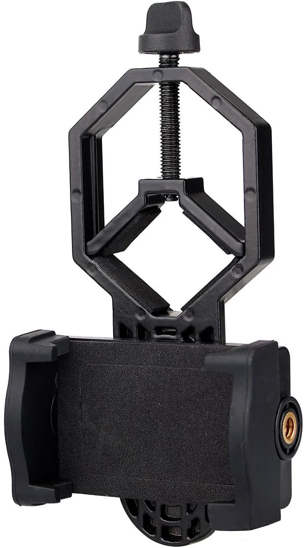 Svbony Telescope Phone Mount, Universal Cell Phone Adapter 360° Rotation, Compatible with SV28 SV13 Spotting Scope Telescope Monocular Binocular black