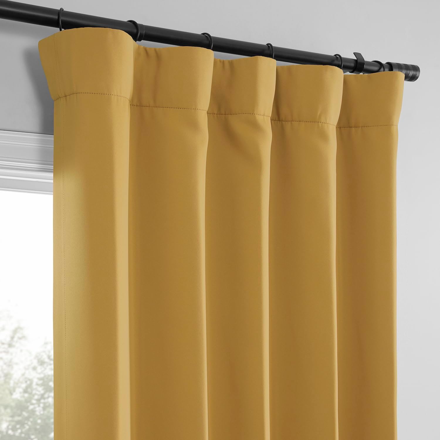 HPD Half Price Drapes Room Darkening Curtains for Bedroom 96 Inches Long (2 Panels) - Rod Pocket 100% Polyester Curtains & Drapes for Living Room and Windows - 50W x 96L, Ochre
