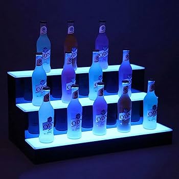 Amazon｜酒ボトルディスプレイシェルフ、照明付き酒棚、DIY照明