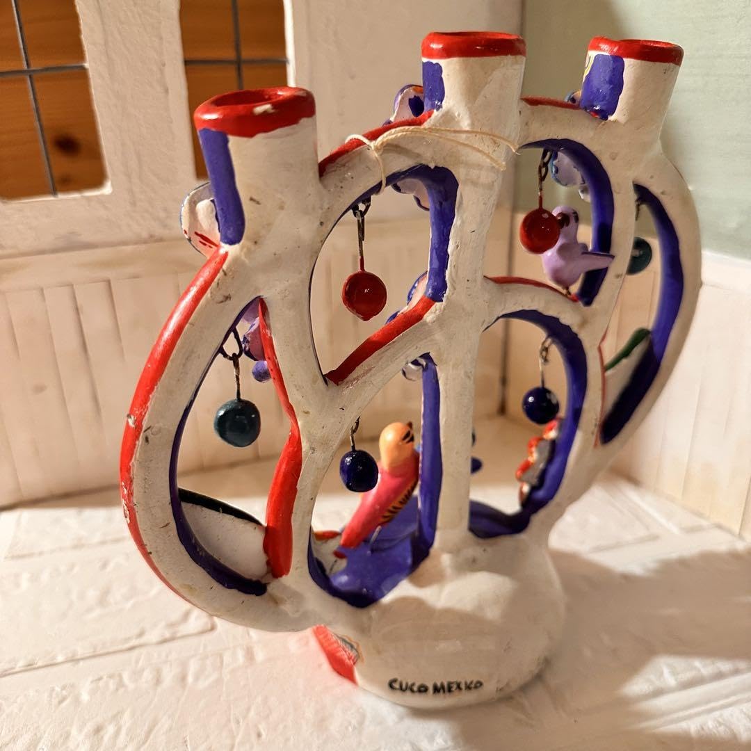 Amazon.co.jp: 1970s メキシコ 生命の樹 キャンドルホルダー 燭台