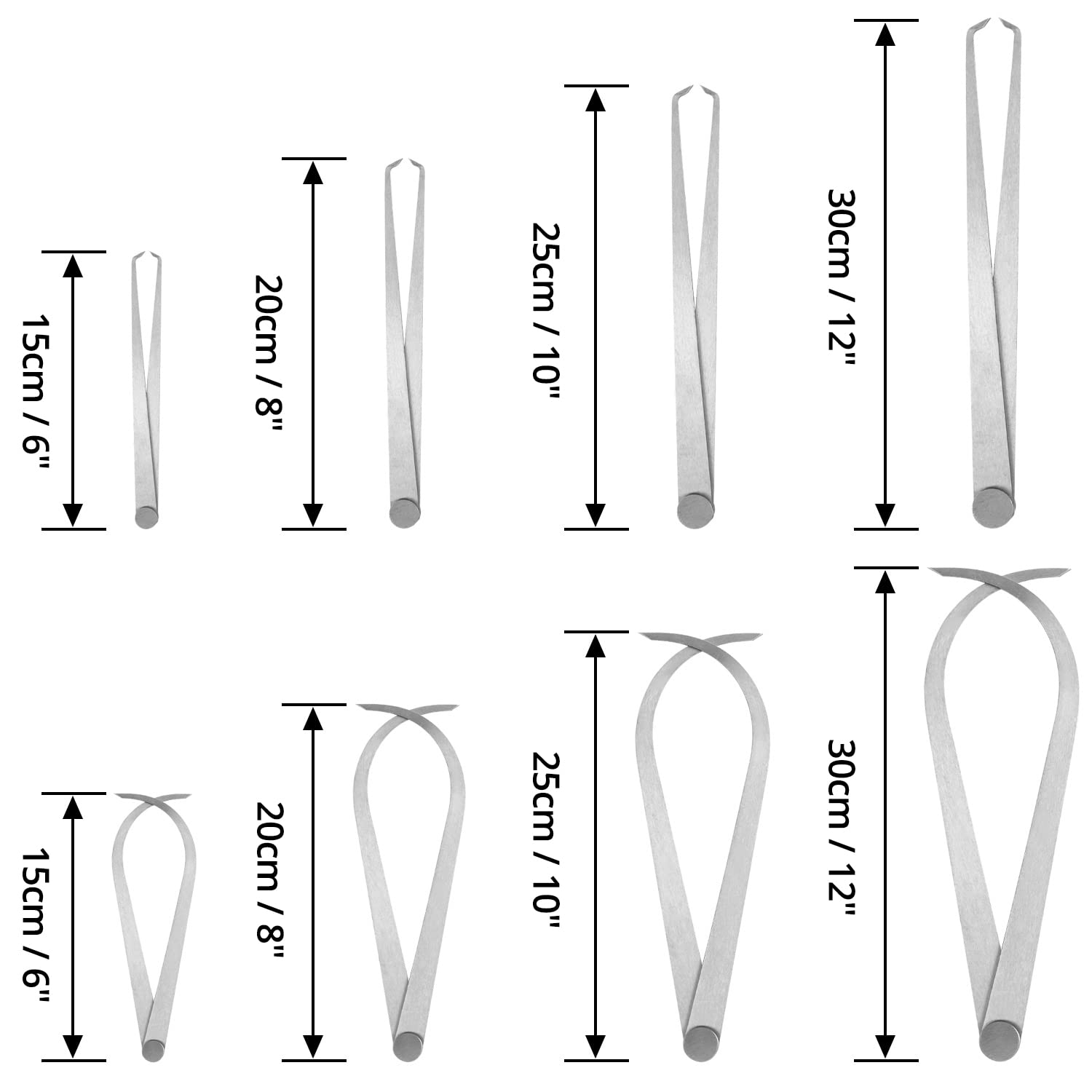 QWORK Set di Compassi Interni/Esterni in Metallo, 15.2-30.5 cm, Strumenti di Misurazione in Ceramica