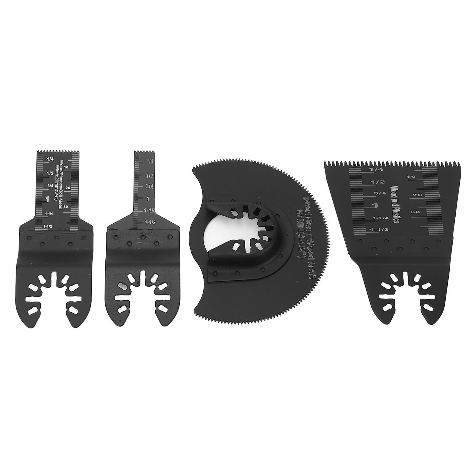 Hoja de sierra oscilante de 20 piezas, hoja de sierra Universal de acero alto en carbono, hoja multiherramienta para corte de madera y plástico de 10mm, 20mm, 65mm y 88mm