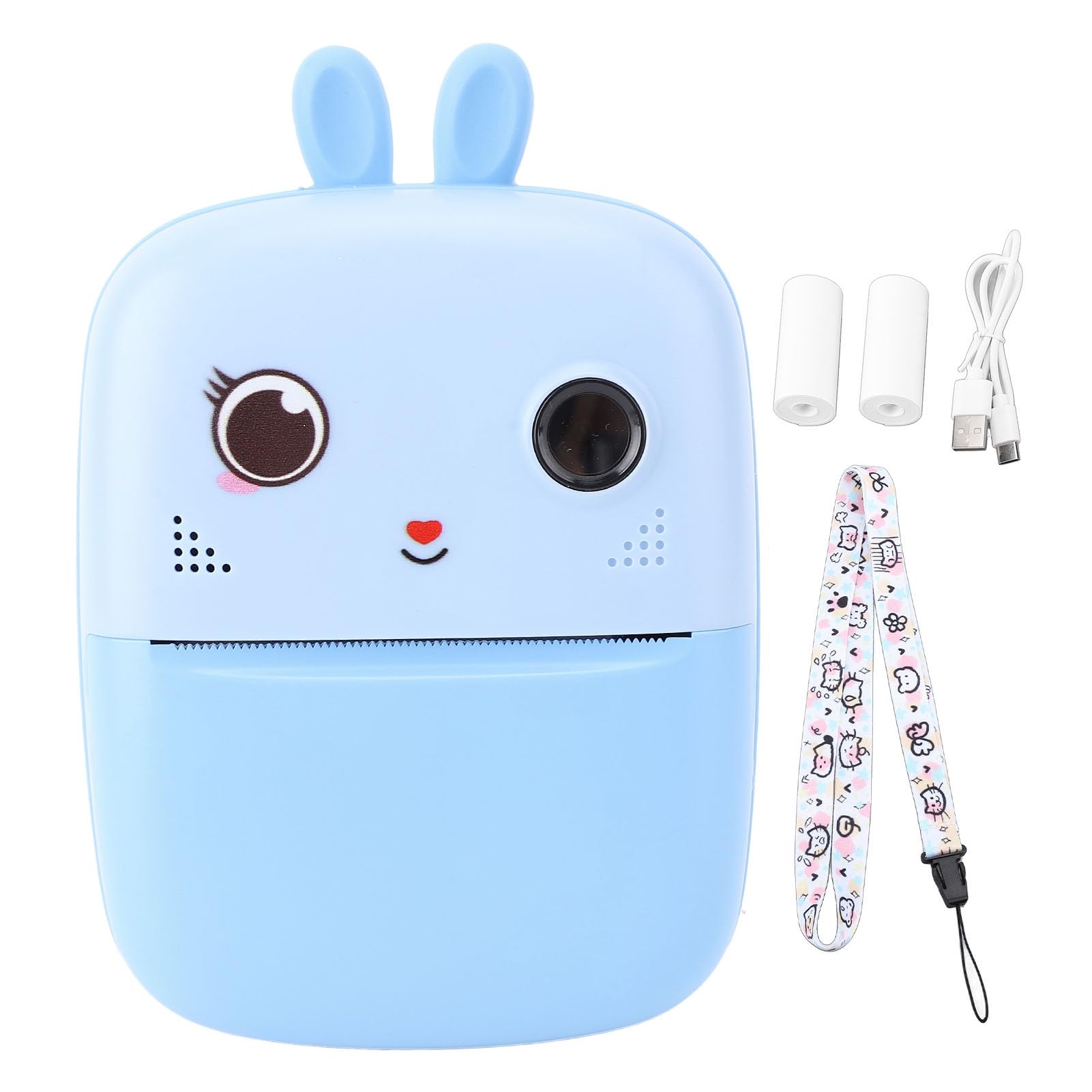 BTSEURY Small Instant Print Camera, 1080P 80MP Micro Print Camera, Portable Photo Printer, 2 Cameras Small Instant Black White Photo Printing (Blue)