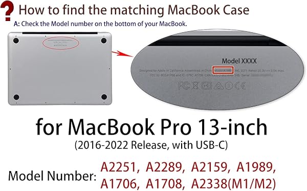UESWILL MacBook Pro 13 inch M1 M2 Case 2024 2023 2022-2016 Release Model A2338 A2289 A2251 A2159 A1989 A1706 A1708, with USB-C Touch Bar, Matte Hard Shell Case Cover, Black - 2