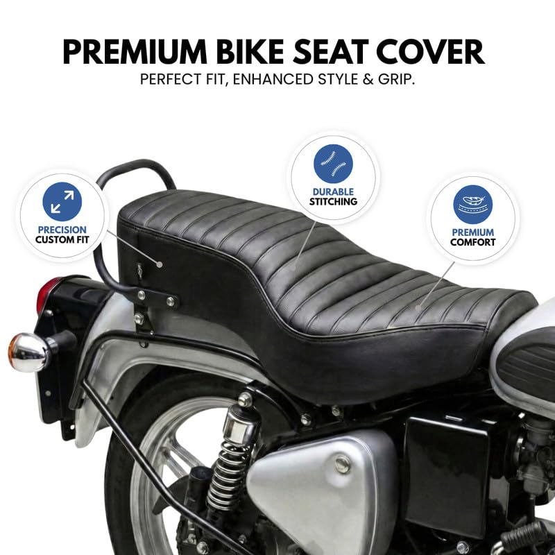 Image of Neodrift Premium Bike Seat Cover for Enfield Hunter 350 /650 (All Black)