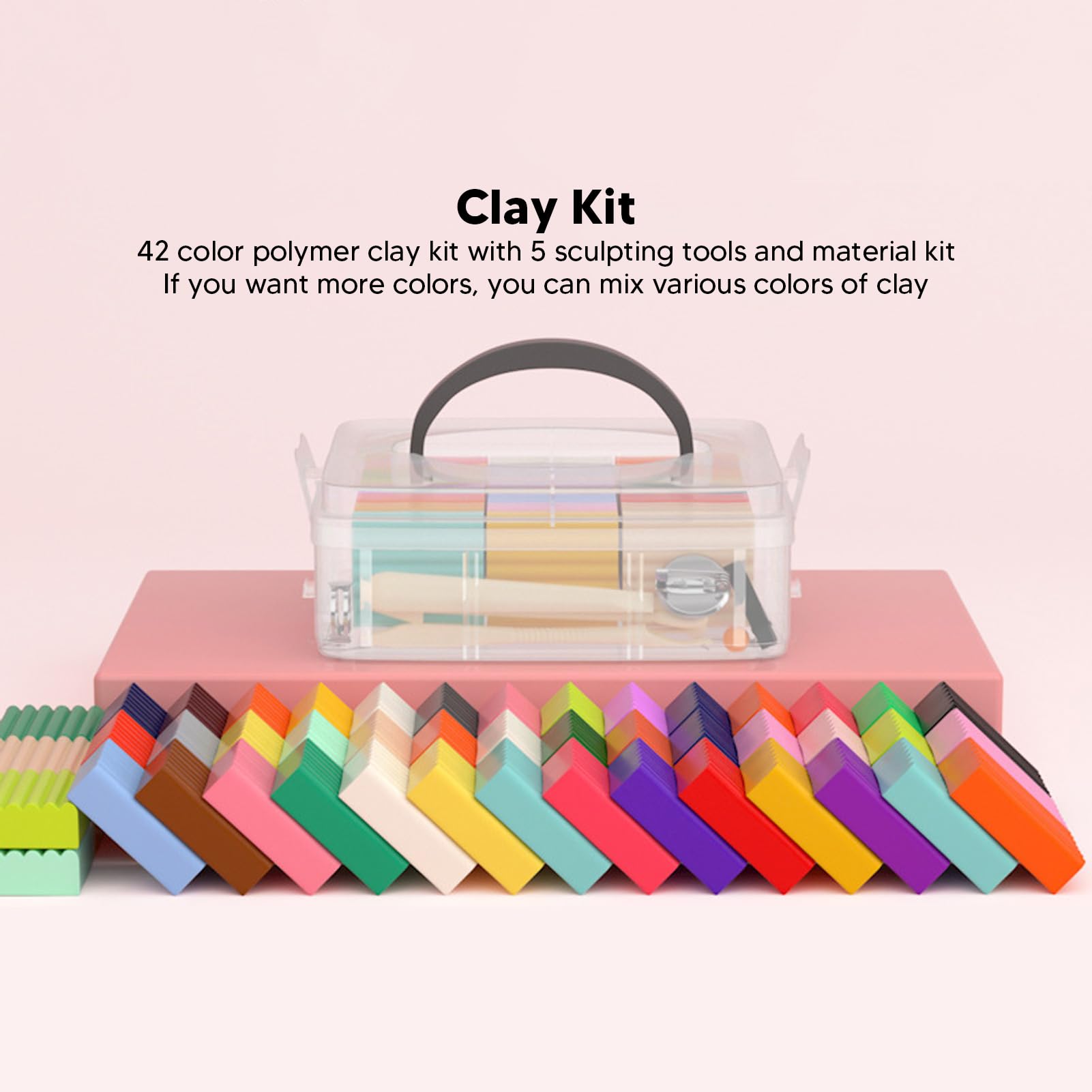 Kit educativo di argilla polimerica Set da 42 colori per bambini. Argilla modellabile