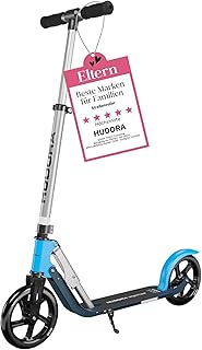 HUDORA BigWheel Pure Scooter - Sturdy Aluminium Scooter with Stand - Height-Adjustable & Foldable City Scooter for up to 100 kg - Scooter for Teenagers and Adults