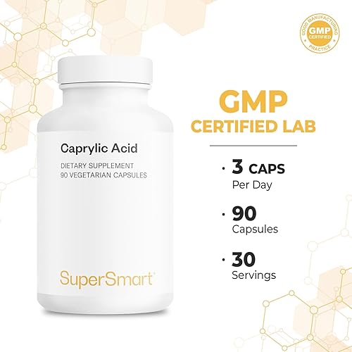 Miniatura 5 de SuperSmart Suplemento de ácido caprílico de 1350 mg por día (de aceite MCT) - Triglicéridos de cadena media ácido graso saturado - ácido octanoico |