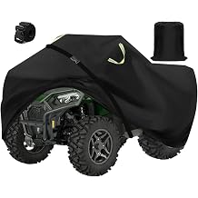 ATV Cover Waterproof Outdoor,Heavy Duty 420D Oxford Cloth,Buckle Straps | 4 Wheeler Covers,Four Wheeler Quad Storage Cover,Tear-Resistant,Anti-UV,Windproof,Elastic Hem,90.5"Lx49.2"Wx51.2"H