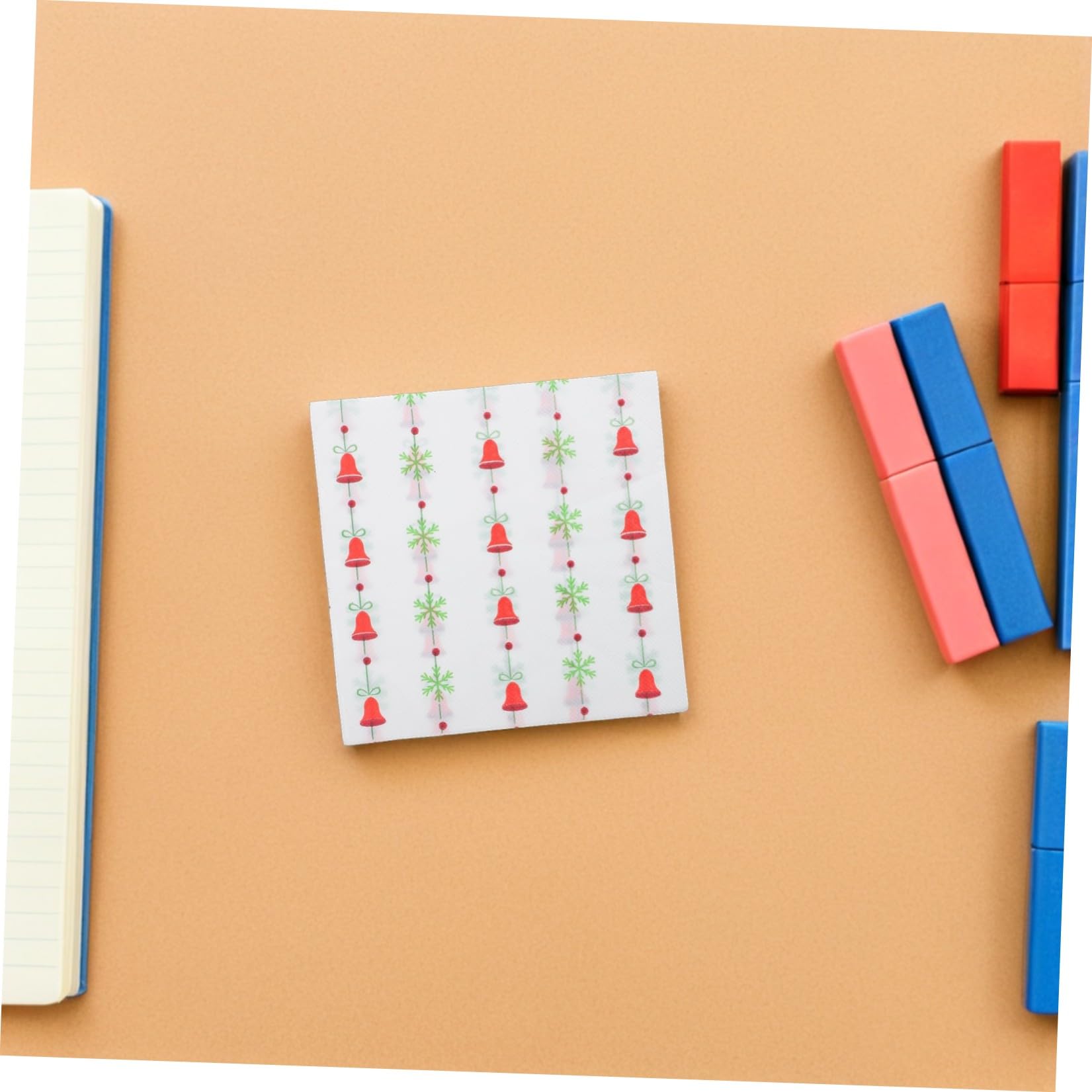 Beaupretty 120 Piezas Servilletas de Papel Navideñas Estampado de Campanas Estilo Retro Servilletas de Invierno Desechables para Decorar Fiestas de Navidad para Celebraciones Invernales