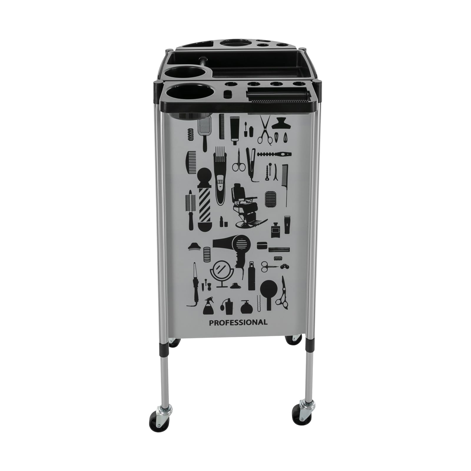 Carrito de peluquería de 5 pisos con cajones | Carrito de salón móvil | Carrito de trabajo para peluquería y salón de belleza | Marco estable de acero inoxidable