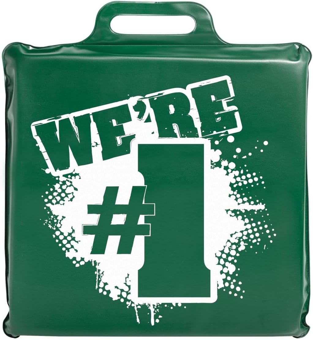 Anderson's Red & White We’re #1” Stadium Seat Cushion Set, Bleacher Pads with Handles for School Spirit, Sports Fans, Marathons, Pep Rallies, Parades, Homecoming & Outdoor Events, 10 Pack