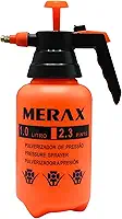 Pulverizador 1L Merax com Trava De Gatilho Pressão Manual e Bico de Bronze Regulável - Pulverizador Spray Borrifador, Aplicação de Produtos, Lavagem de Carros, Cuidados com Jardim e Outros