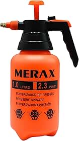 Pulverizador 1L Merax com Trava De Gatilho Pressão Manual e Bico de Bronze Regulável - Pulverizador Spray Borrifador, Aplicação de Produtos, Lavagem de Carros, Cuidados com Jardim e Outros