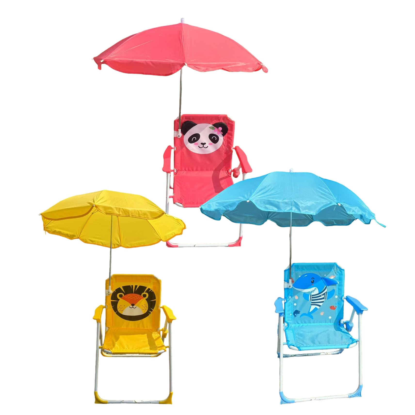 Silla de Playa para niños con Paraguas, Plegable y Desmontable Portable Oxford Tela Linda Silla de Playa para niños con Dosel para el Verano al Aire Libre, Amarillo