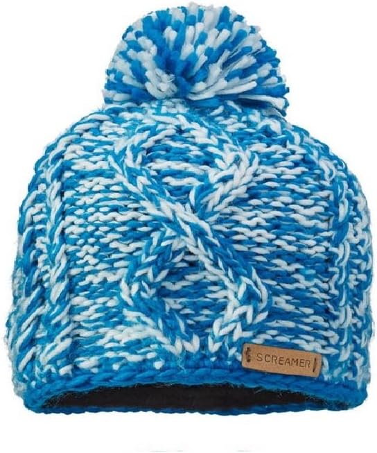 Screamer Women's Robin Chunky Knit Bobble Hat - Hawaiian Blue/White