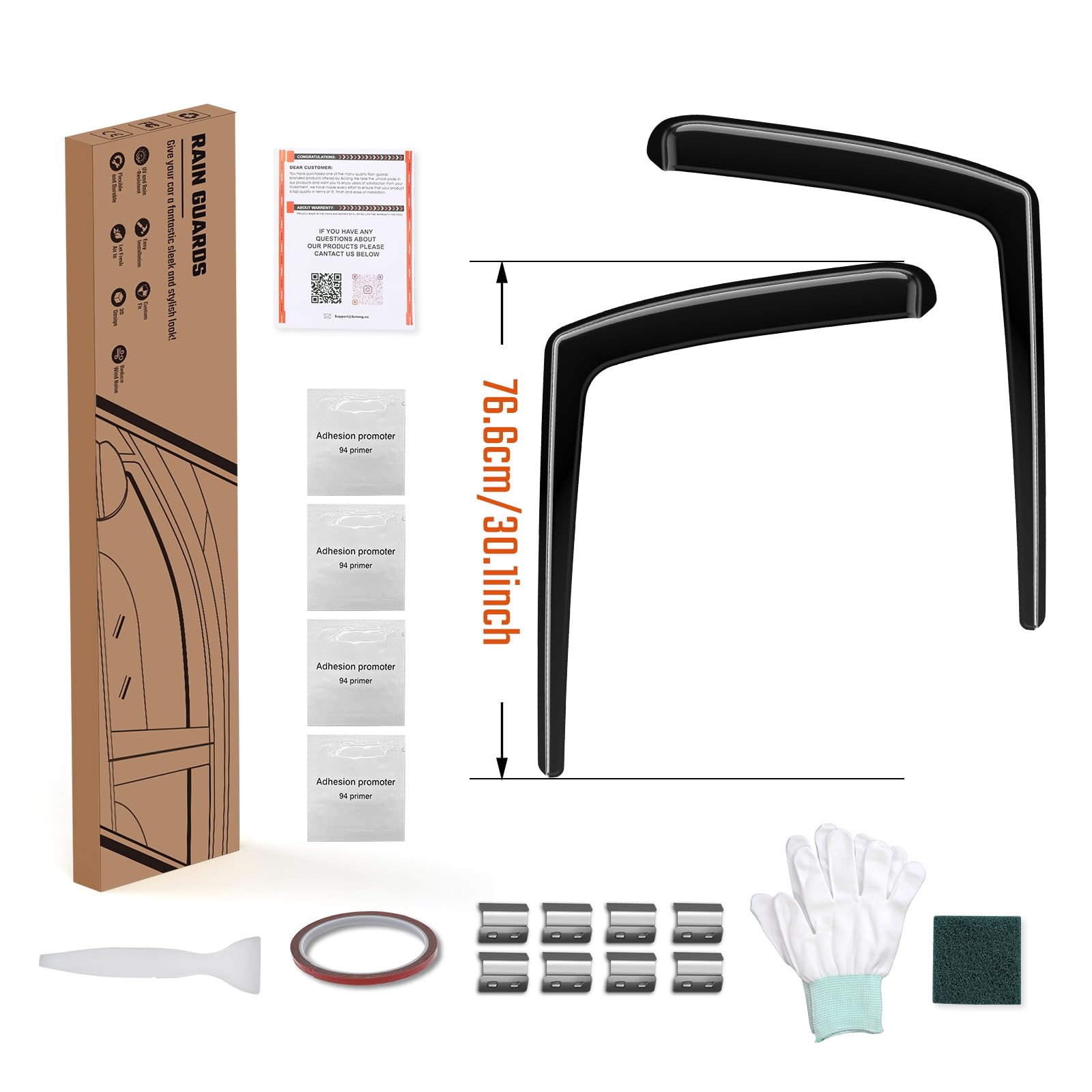 Windabweiser für Ford Transit Custom/Tourneo Custom 2012–2024, 1 Paar