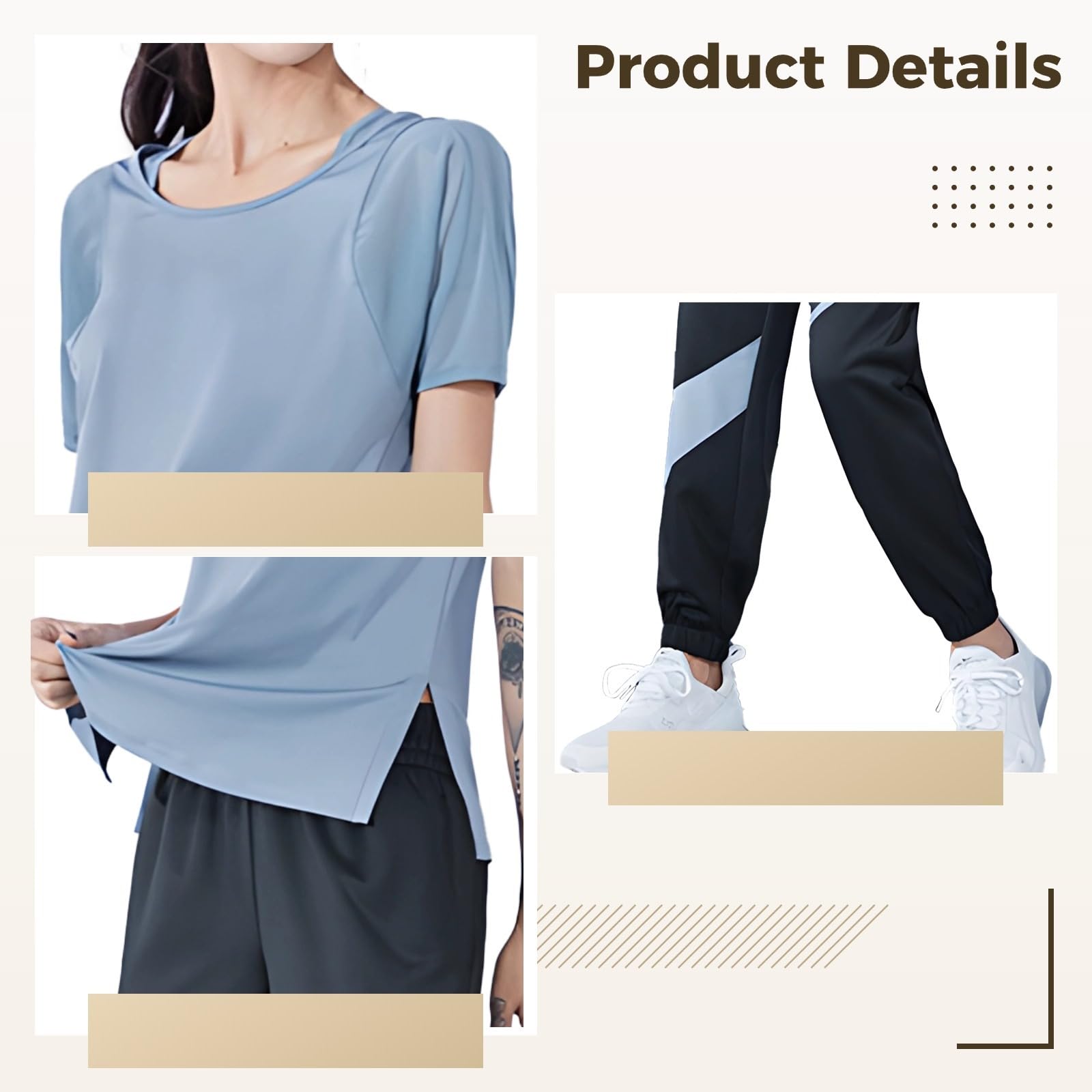 Conjunto de entrenamiento de 3 piezas para mujer, incluye brasier deportivo, camiseta de manga corta y leggings, traje de yoga en morado y negro, tela transpirable de poliéster y elastano, talla XXL