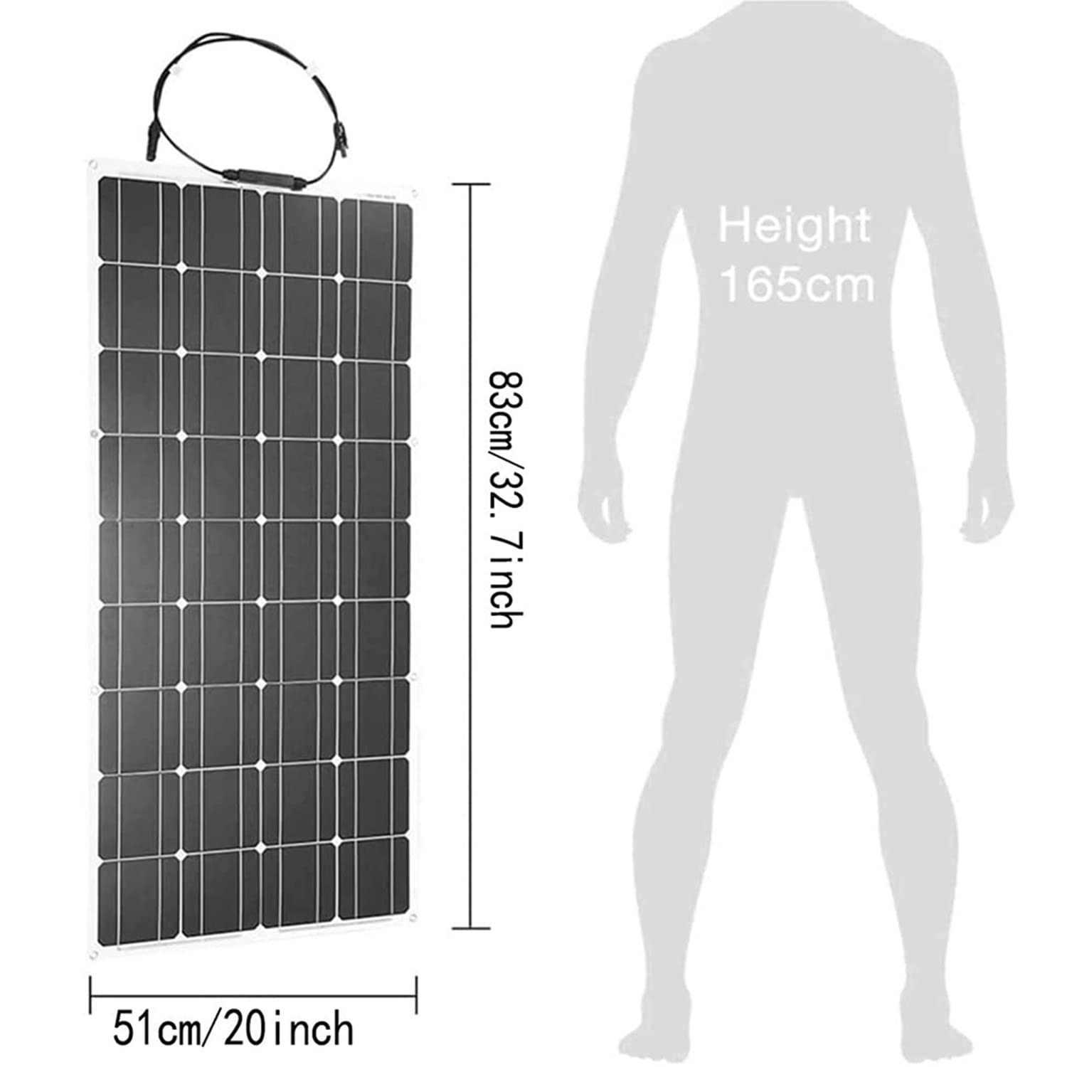 Pannello Solare Flessibile 600W 18V, Pannello Solare Monocristallino, Moduli Solari Pannello Fotovoltaico ETFE, 12V off-Grid per Camper, Roulotte, Barche, Tetti, Campeggio