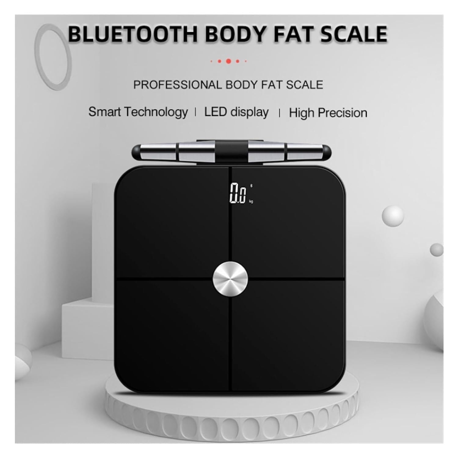 Báscula De Baño Digital Báscula De Baño con Pilas, Báscula Electrónica De Peso Digital Multifunción Control De Peso(Black)