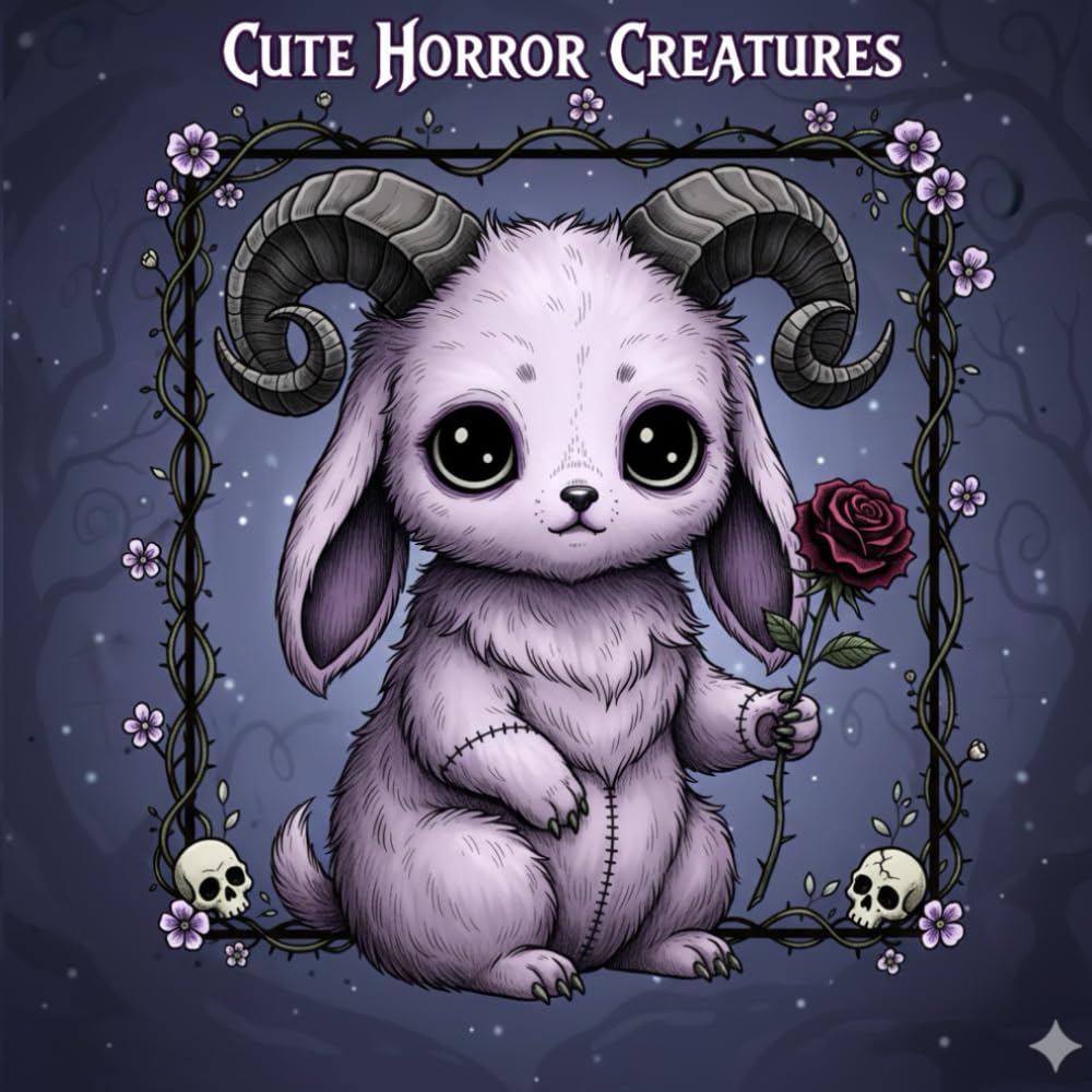 Spooky Cuties: A Creepy Cute Coloring Book: Cute Horror Creatures