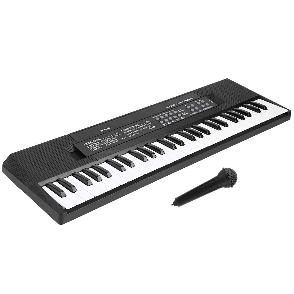 Teclado de piano digital Teclados de electrónico 54 teclas con micrófono función de grabación para uso en interiores exteriores
