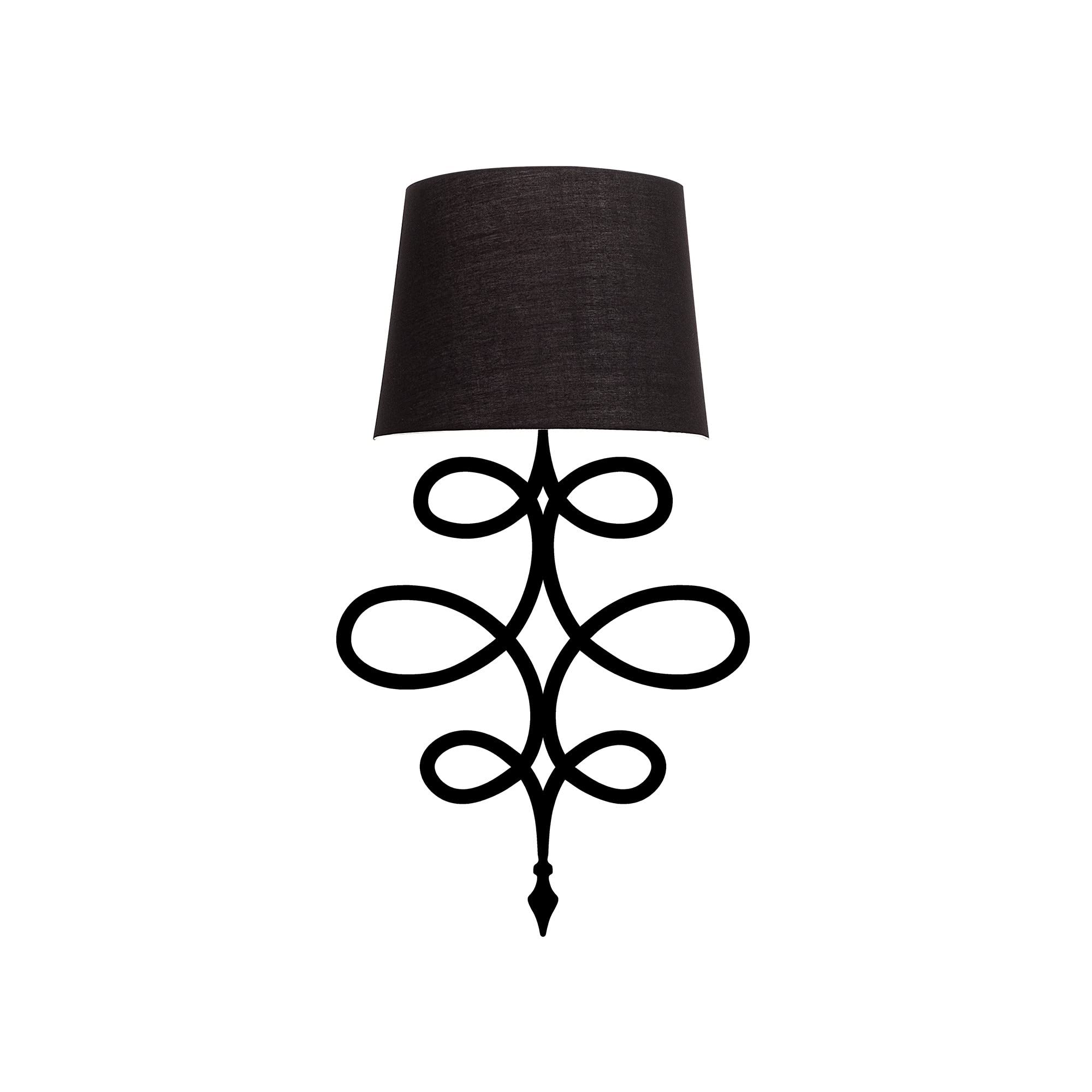 WELL HOME MOBILIARIO & DECORACIÓN Applique da parete, metallo, nero, 15 x 28 x 62, attacco e 27 max 40 w