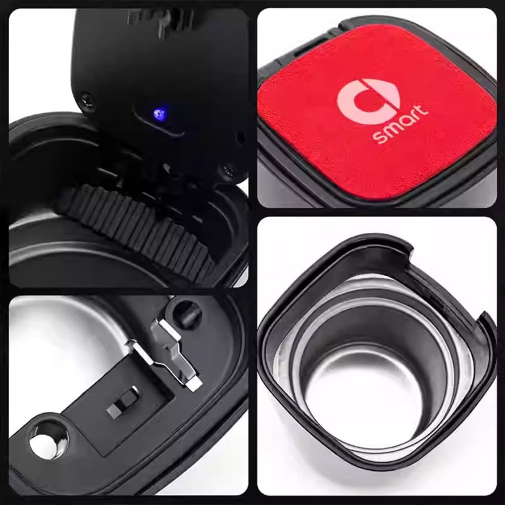 Car Ashtray for Smart #1#3 Multifunctional Portable Trash Can Dustproof Ashtray Smokeless Cigarette Holder Interior Accessories,Red