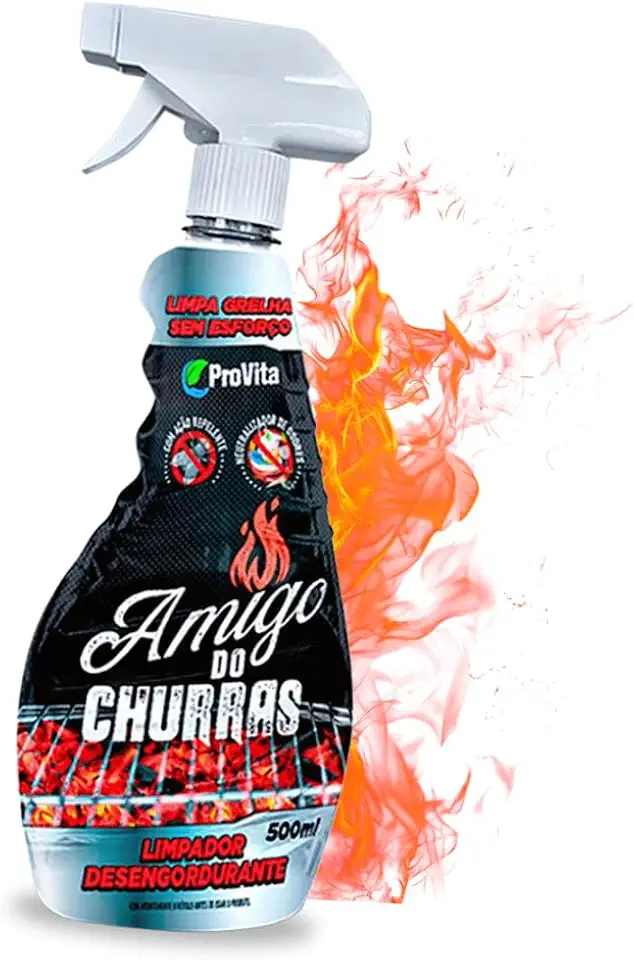 Desengordurante Provita Amigo do Churras - Limpador Premium Derrete Gordura Limpa Grelhas Churrasqueira Fogão Forno Coifa Airfrye Cozinha Multiuso 500ml