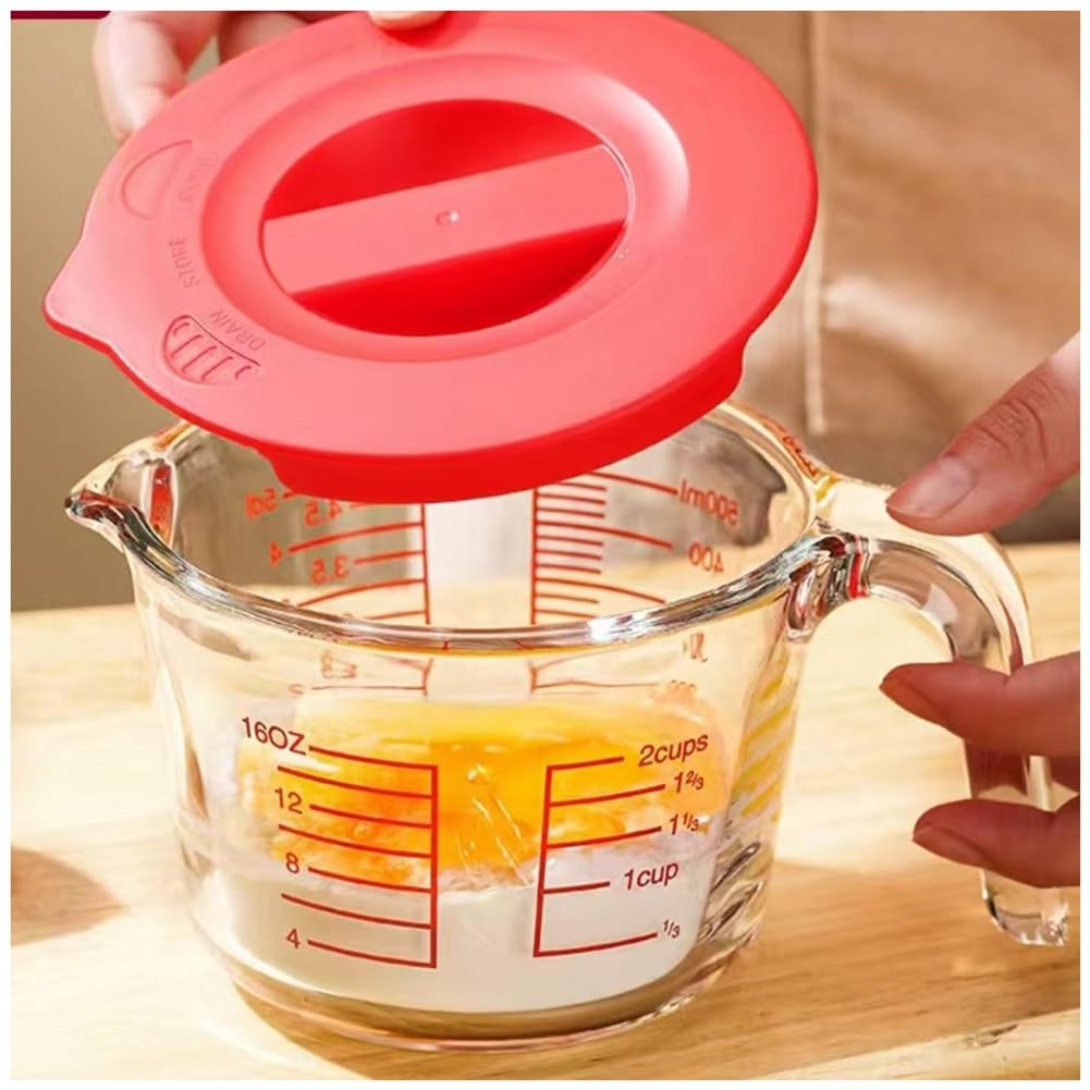 Aundhegrtt Glass Measuring Cups Set,Ideal for Baking & Cooking, Microwave and Dishwasher Safe 500ml/2cup