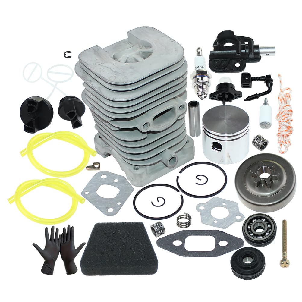 Kit de pistón de cilindro para Poulan 1900, 1950, 1975, 2025, 2050, 2055, 2075, 2150, 2155, 2175, 2250, 2350, 2375, 2450, 2555, BH2160. BH26600 220, 221, 222, 230, 260, 262, SM4018, PPB1634LE