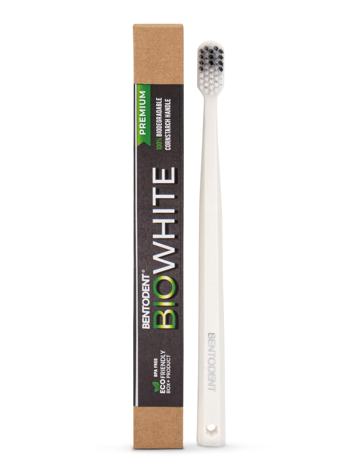 Bentodent Bio White Adult Biodegradable Manual Toothbrush (say no to plastic) (Medium) (B09RP9LZWB) Amazon Price History, Amazon Price Tracker