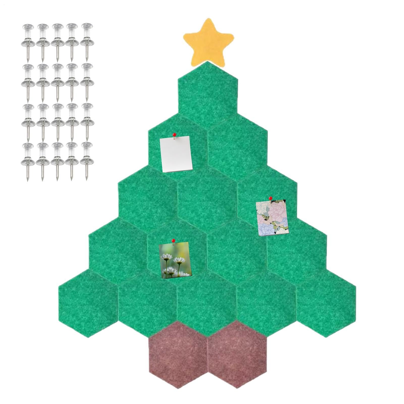 Genérico Árbol Navideño de Fieltro para Fotos 130 x 150 cm Decoración Mural