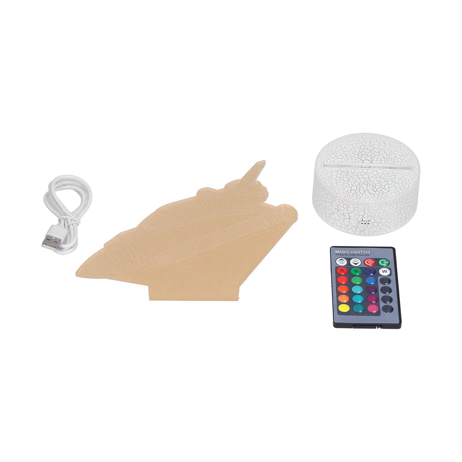 cloudbox Night Light 3D 3D Night Light 16 Colors Dimmable 4 Flash Modes Remote Control Touch Switch Spaceship Series Lamp Gift for Kids