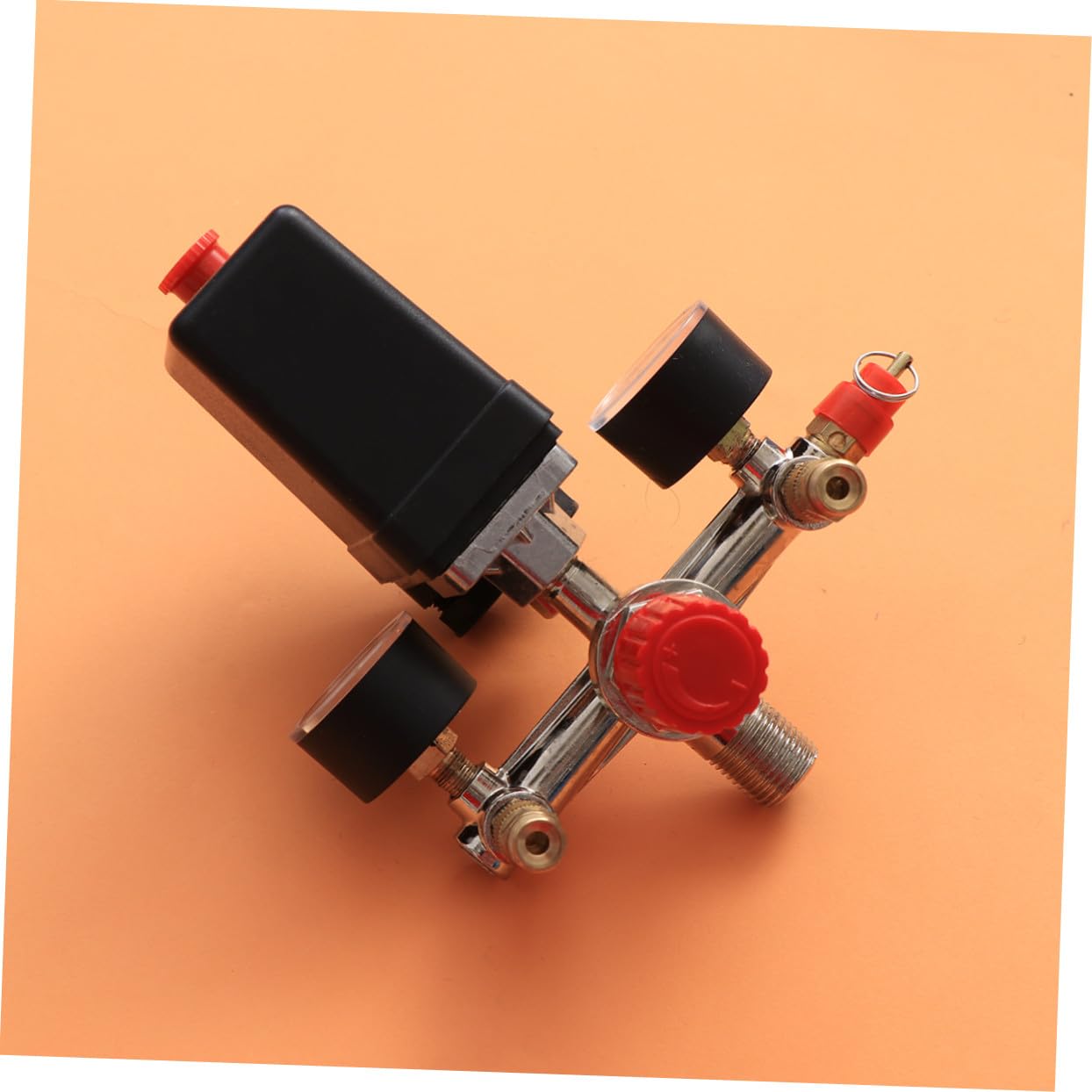 Pressostato per Compressore Aria 16a 1, 25 Mpa in Metallo | Regolatore Pressione Compressore Aria con Manometri, Accessorio per Compressore Aria, Installazione Semplice