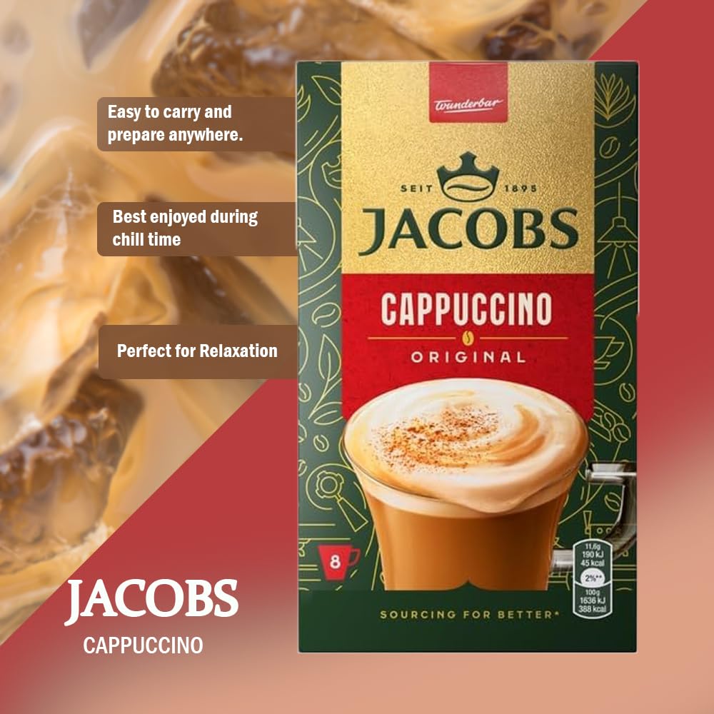 Jacobs 3in1 Instant COFFE Liquer 100 STICKS EINZELN PORTIONEN FRESH STOCK GROSSHANDEL UK Strong & Rich Coffee