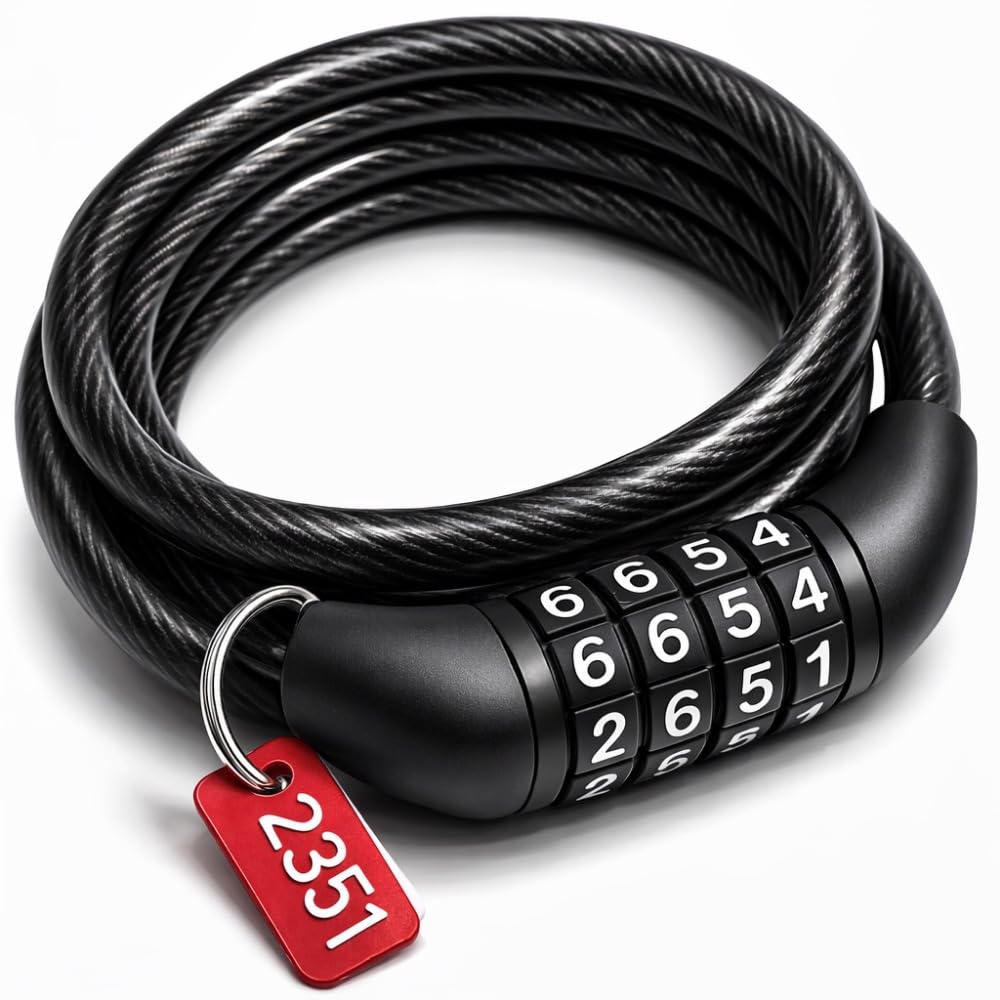 Cadeado Cabo de Segurança 100cm para Bicicleta Bike Moto Scooter Antifurto Cabo Aço