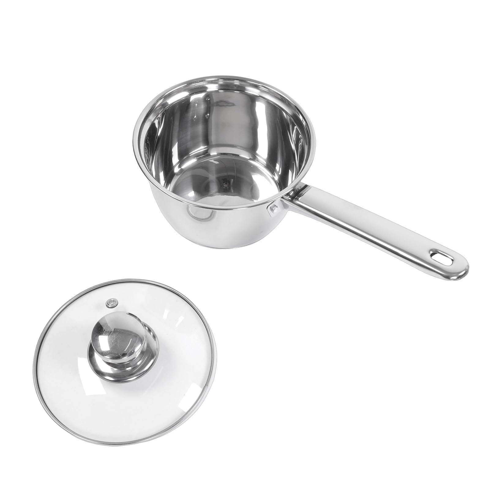 SUNGOOYUE Juego de Utensilios de Cocina de Acero Inoxidable, Juego de Ollas y Sartenes de 15 Piezas con Tapas de Vidrio, Agarre Antideslizante, a Prueba de Altas Temperaturas, Multifuncional para