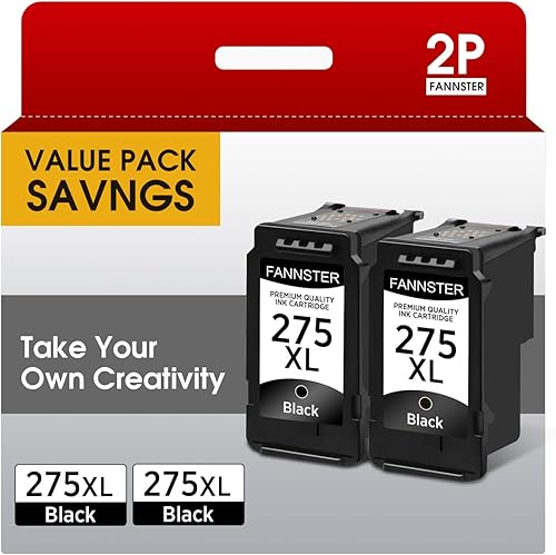 Cartuchos de tinta negros remanufacturados 275XL, reemplazo para Canon 275 PG275 PG-275 XL PG-275XL PGI275 XL BK, paquete de 2, reemplazo para