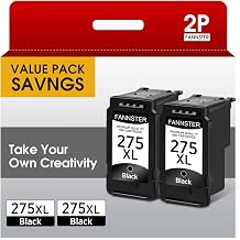 275XL Black Remanufactured Ink Cartridge Replacement for Canon 275 PG275 PG-275 XL PG-275XL PGI275 XL Black BK 2-Pack Replacement for Canon PIXMA TS3500 TS3522 TR4720 TR4700 TR4722 TS3720 Printer