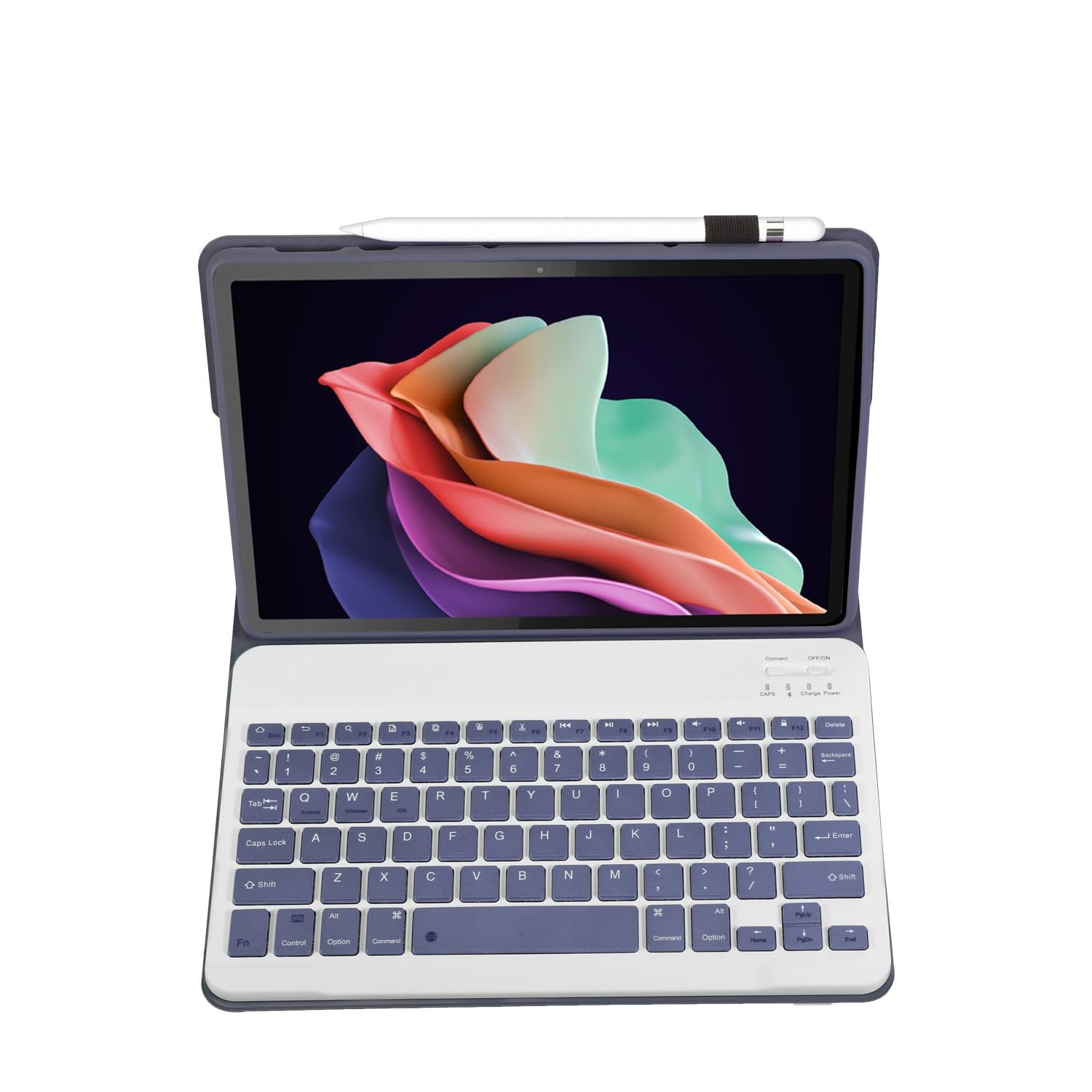 Toetsenbordhoes Voor Lenovo Tab P12 12,7 Inch 2023, Afneembaar Toetsenbord Met 7 Kleuren Achtergrondverlichting En Zachte Achterkant, Tabletmuis,Green1