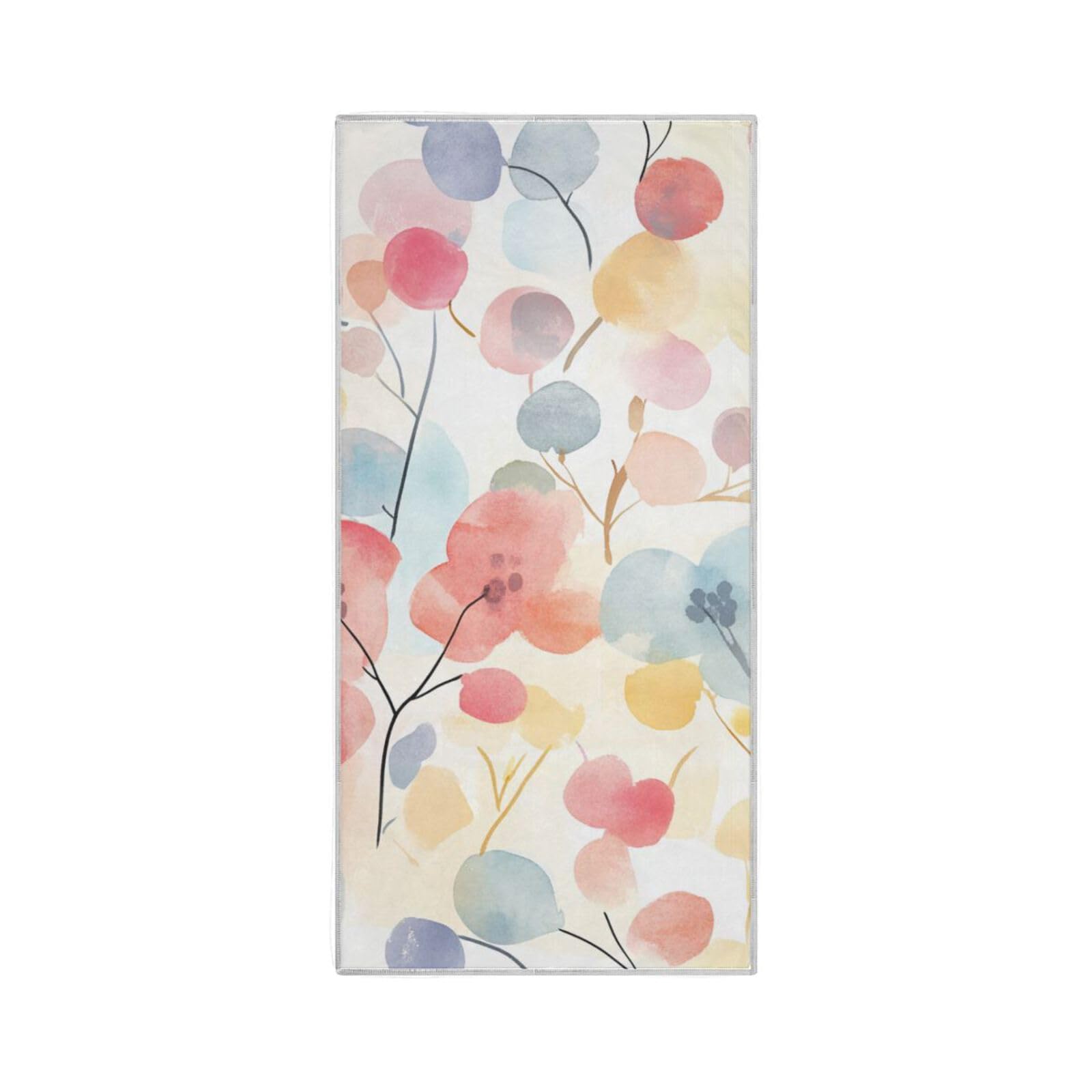 Yoogain Watercolor Art Leaves Light Color Microfiber Bath Sheets Bathroom Hand Towel Quick Dry Bath washcloth Gym Towels White White Sports Towel 30