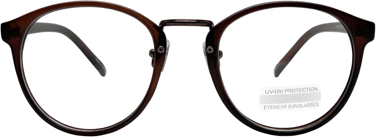 伊達メガネ透明レンズuvカットコンビボストン復古デザインノーズパッドファッションクラッシク丸型サングラス101 おトク情報がいっぱい